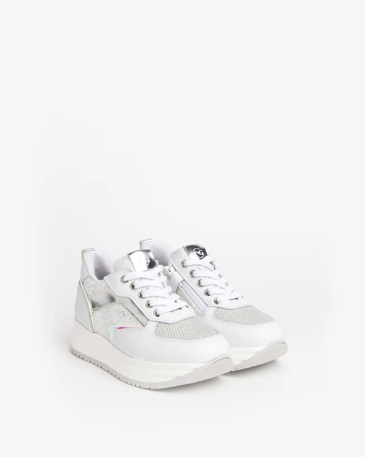 Sneakers NeroGiardini fete piele intoarsa cu fermoar