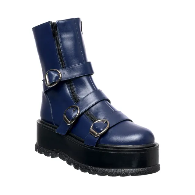 Catinca Shoes BC30 BB bocanci dama albastri piele naturala