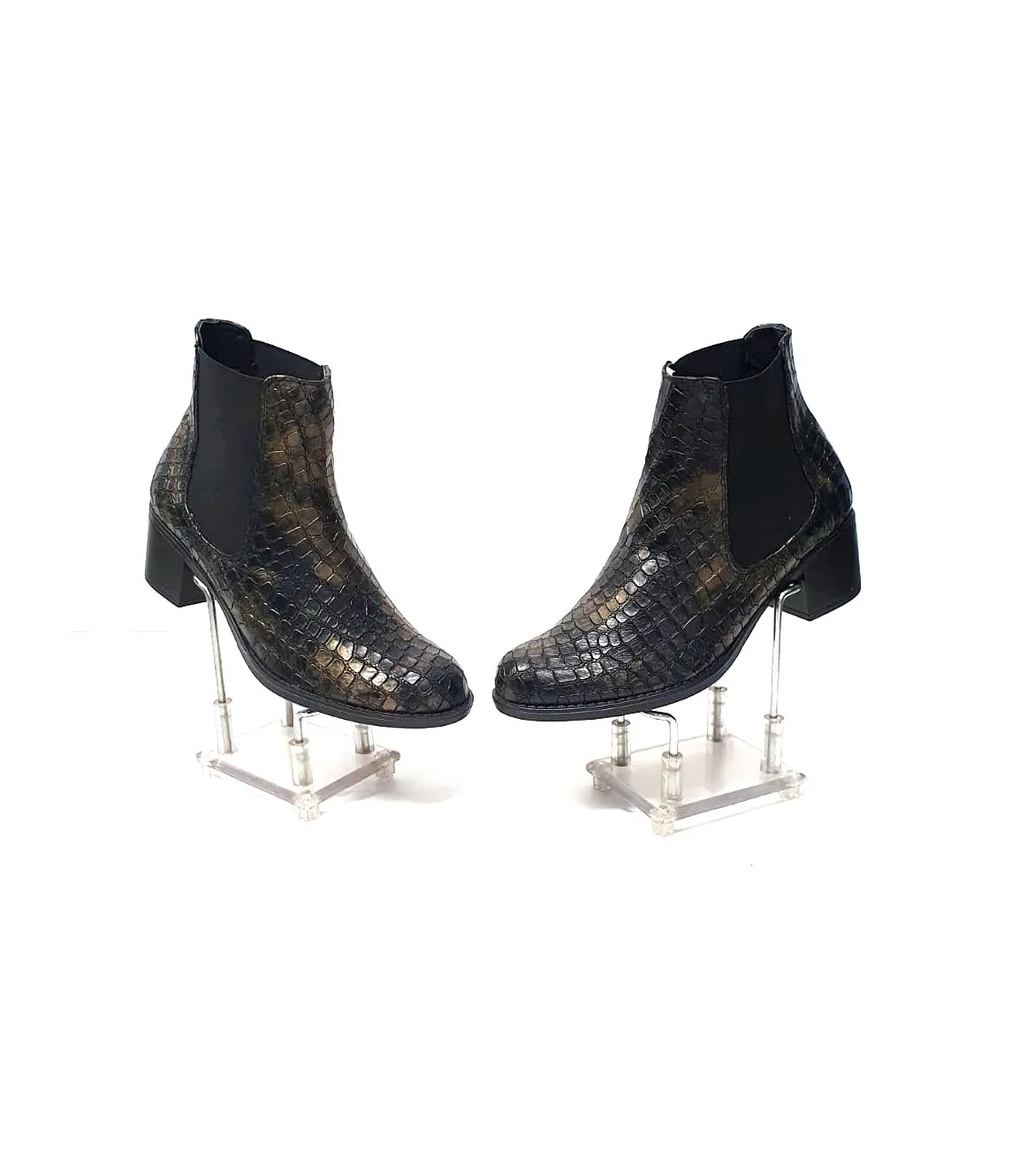 Catinca Shoes E01 SM ghete damă piele maro șarpe