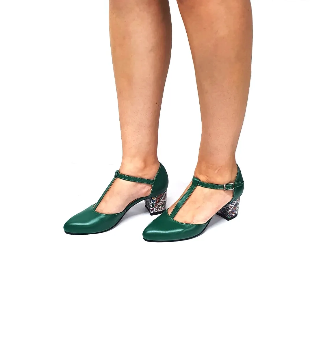 Catinca Shoes D13 VBT sandale piele naturala verde traditional