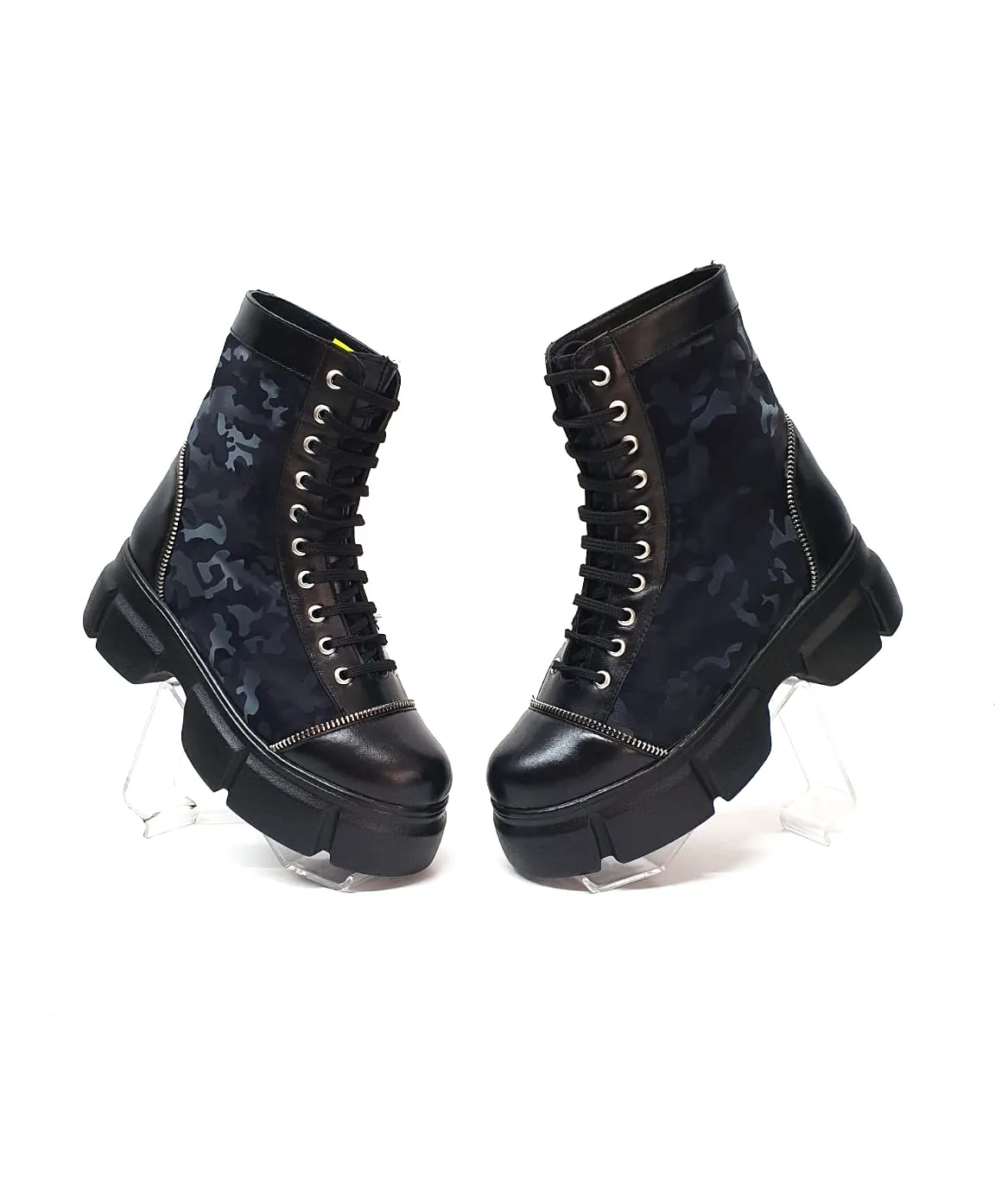 Catinca Shoes BC31 NBCN bocanci dama piele negru camuflaj