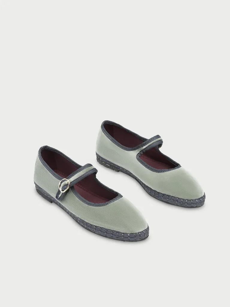 Flagelus Prynne pantofi Mary Jane verde catifea