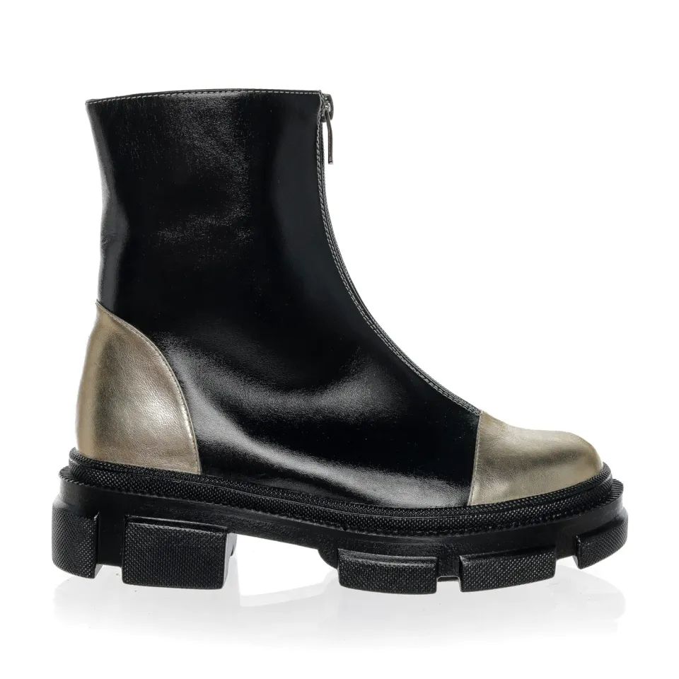 Catinca Shoes BC25 NBAU bocanci dama piele negru auriu