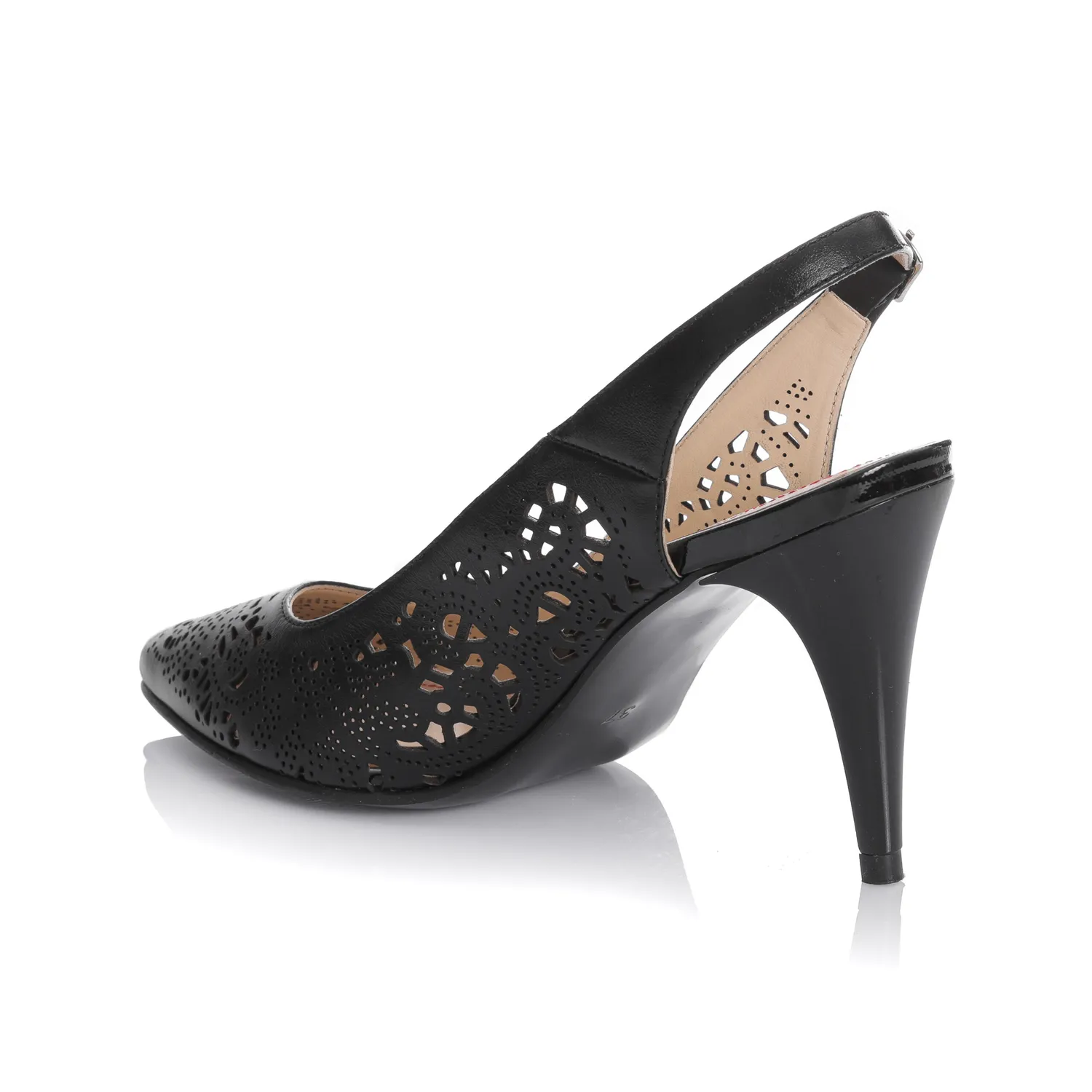 Catinca Shoes L396 NB sandale piele negru perforat