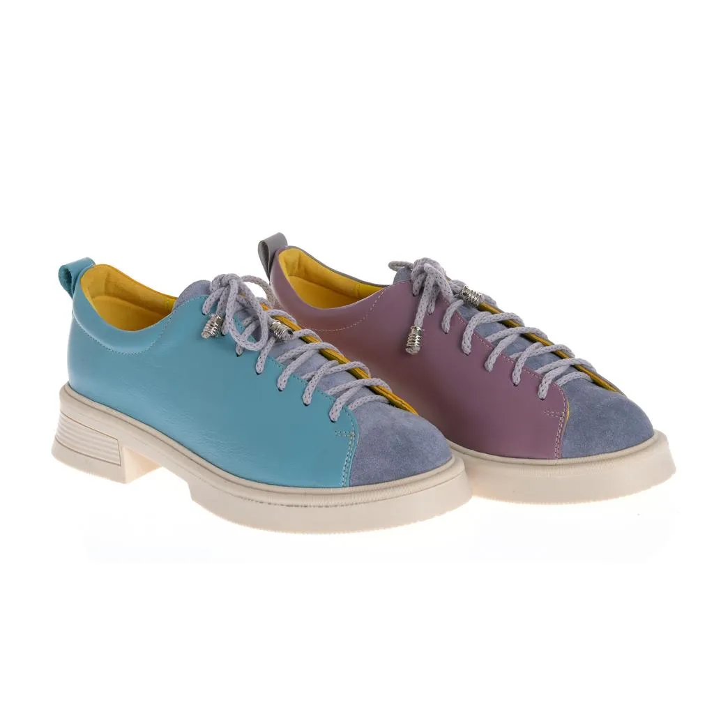 Ana Urbana Shoes Boston pantofi albastru-galben piele