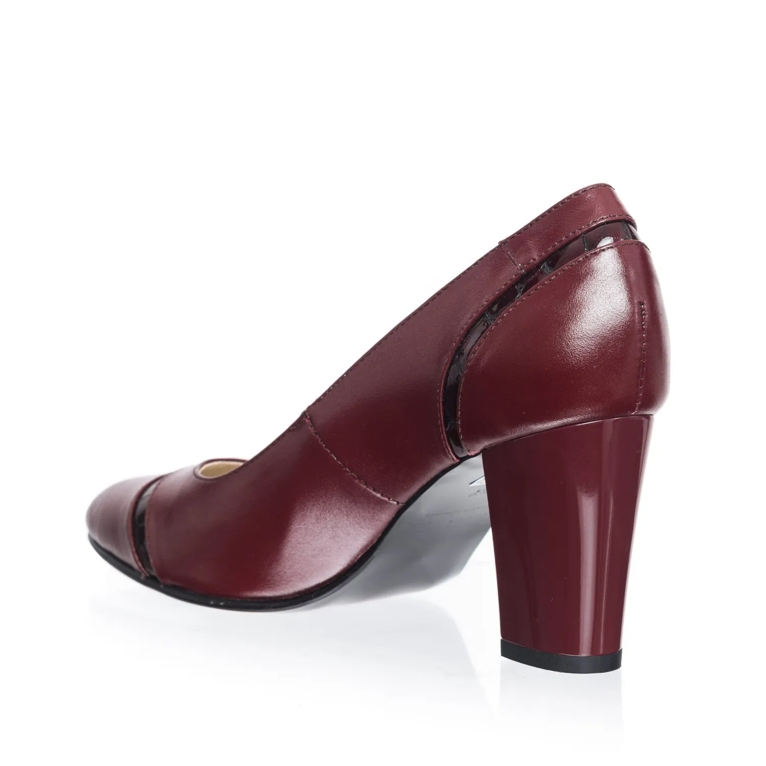 Catinca Shoes 2693 BC pantofi dama bordo croco piele naturala