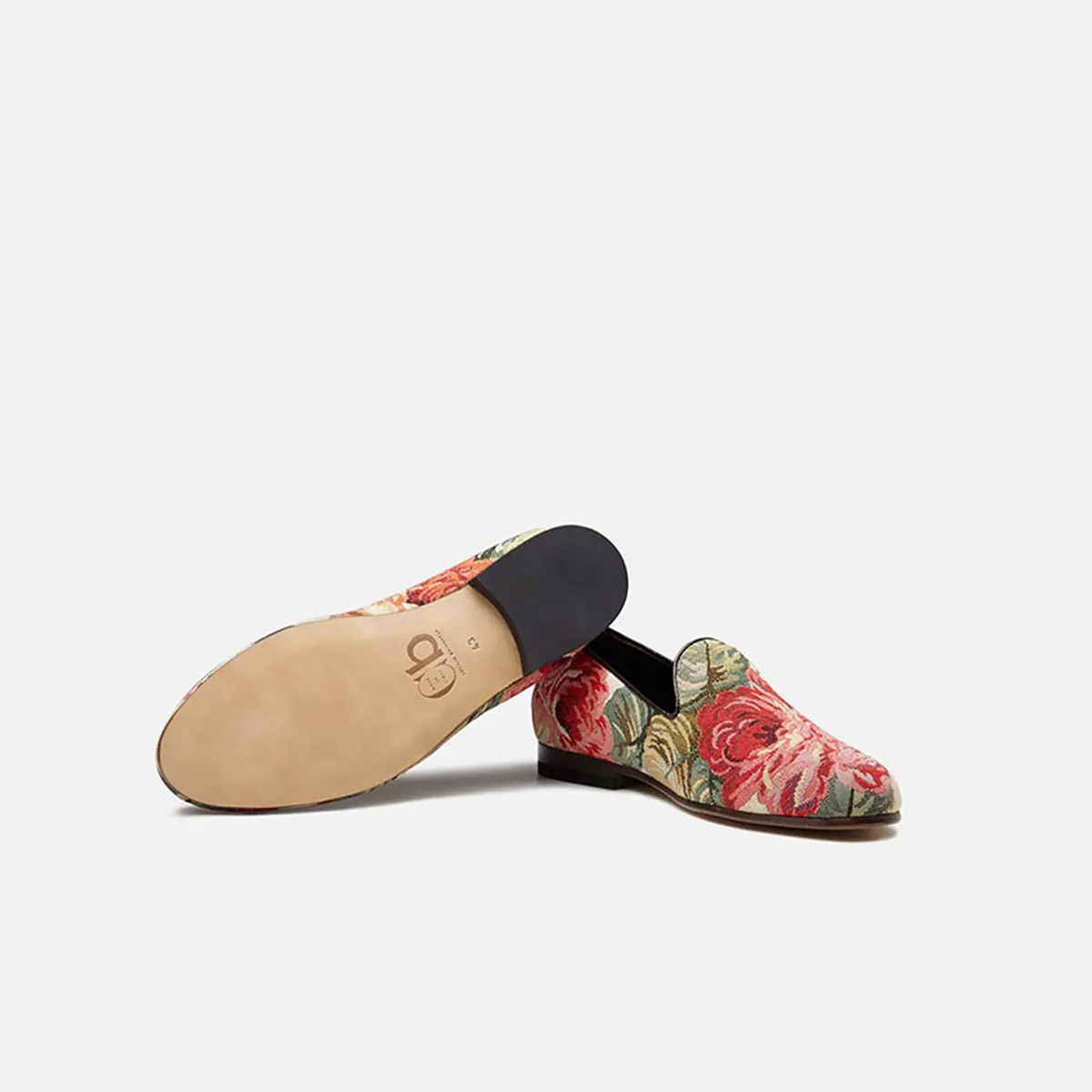 Cecilia Bringheli Positano Red Roses pantofi slip-on bumbac roșu
