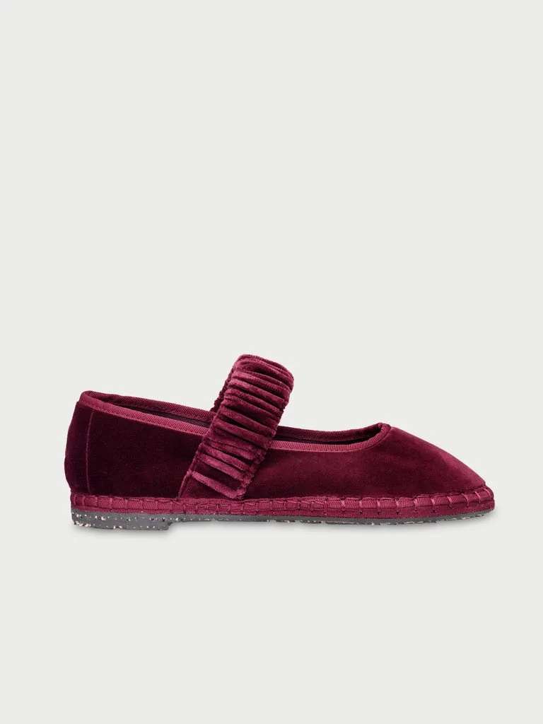 Flagelus Mafalda Double Burgundy pantofi catifea bordeaux