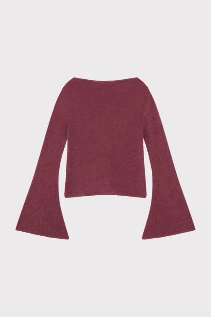 Flagelus Ruby Hug Top bluza bumbac burgundy