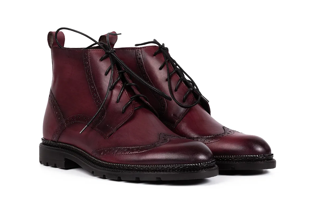 Lucas Shoes Ghete 850 Gross bordo piele naturala
