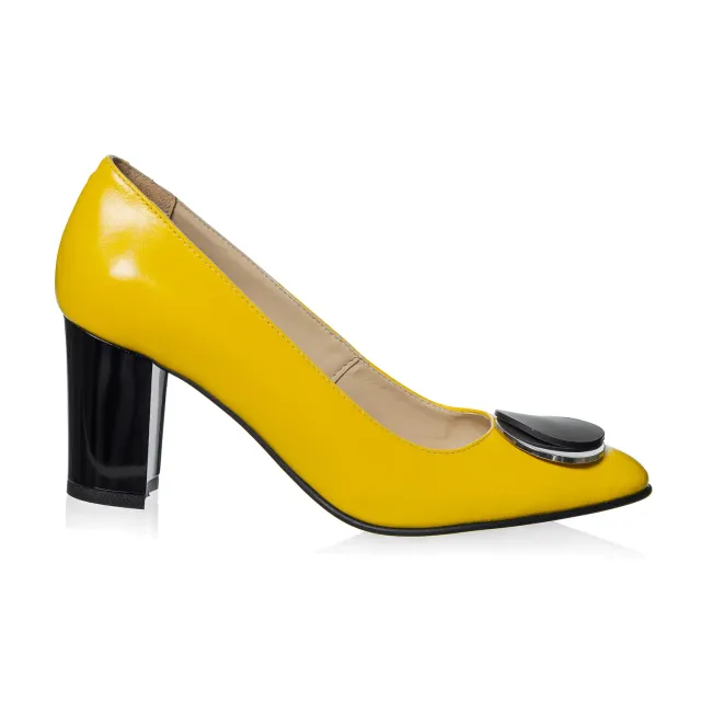 Catinca Shoes Galben Box A30 GB pantofi piele galbeni