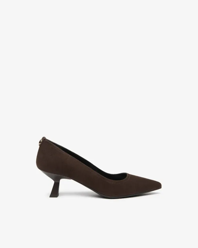 NeroGiardini pantofi dama piele întoarsă toc 5,5 cm