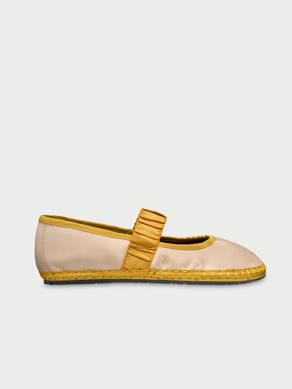 Flagelus Cinderella Mafalda Ruffle balerini bej matase