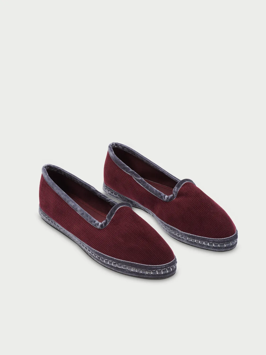 Flagelus Leeford papuci corduroy visiniu
