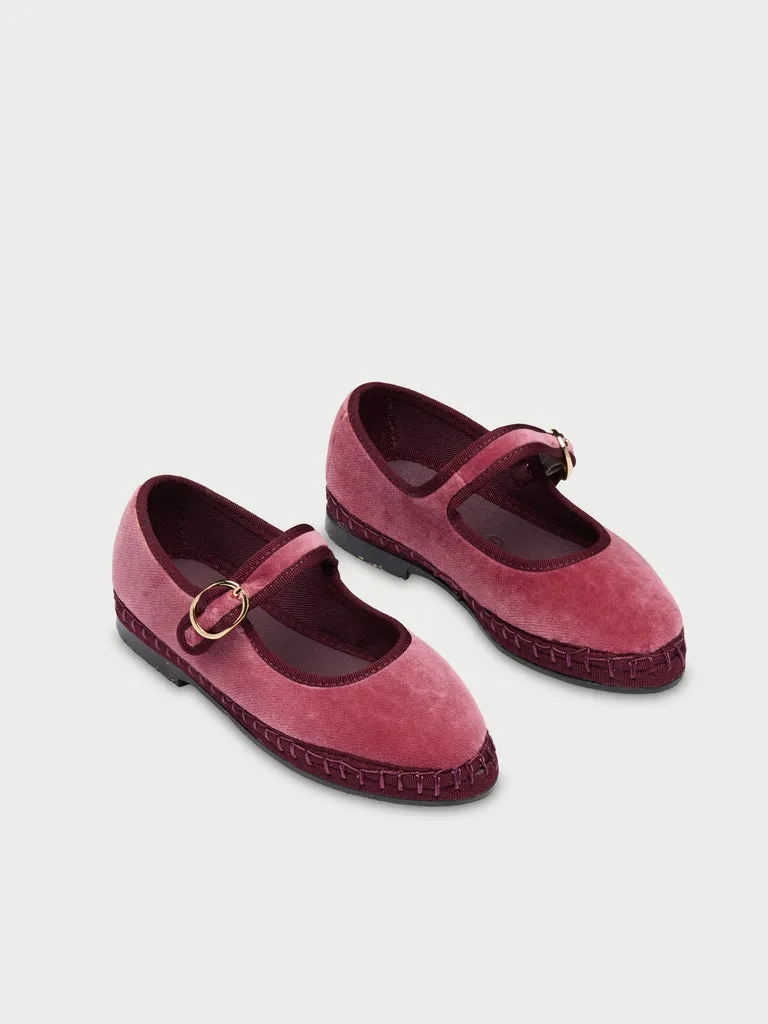 Flagelus O'Brien Kids pantofi Mary Jane rosu catifea