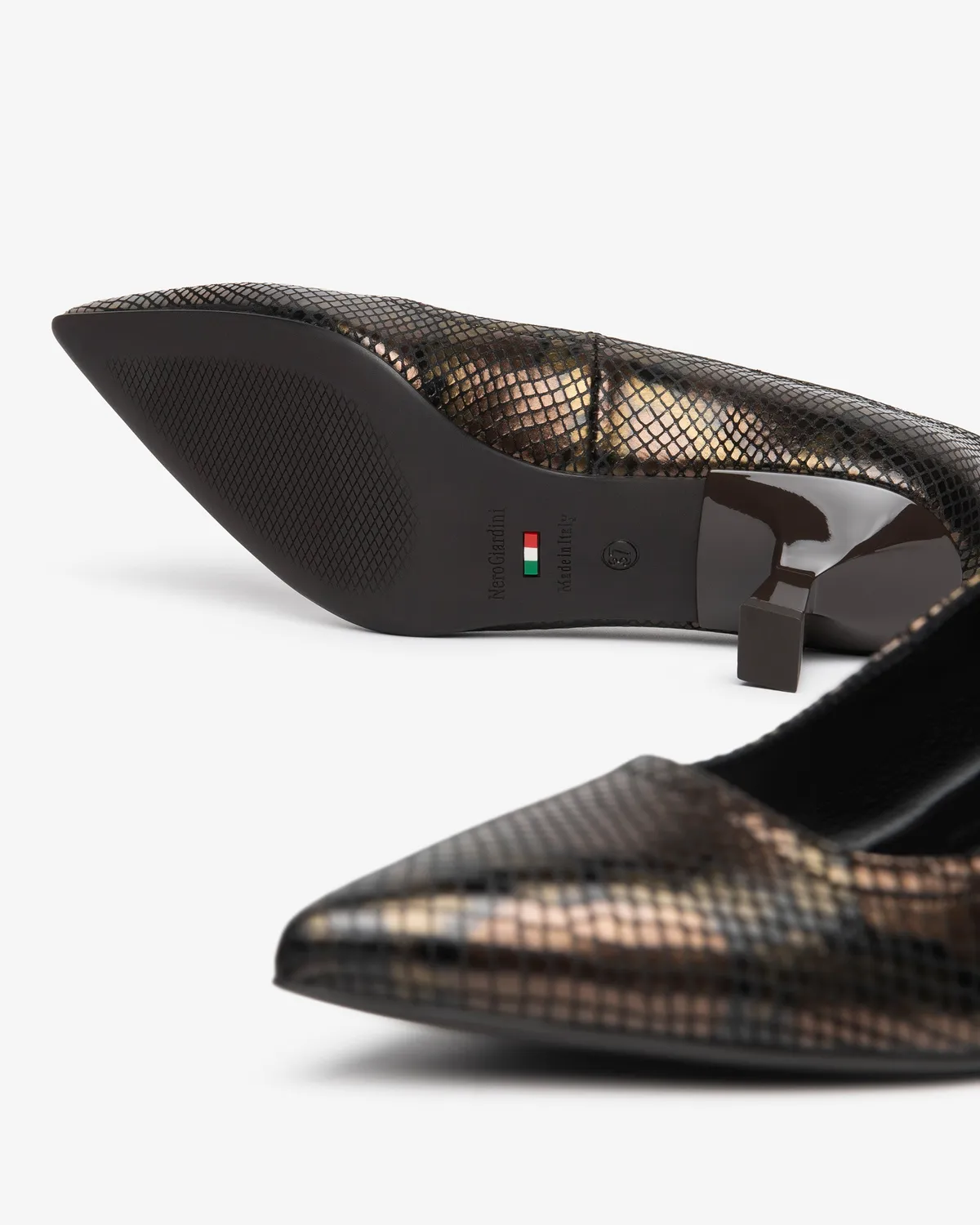 NeroGiardini pantofi dama piele sarpe toc 55mm