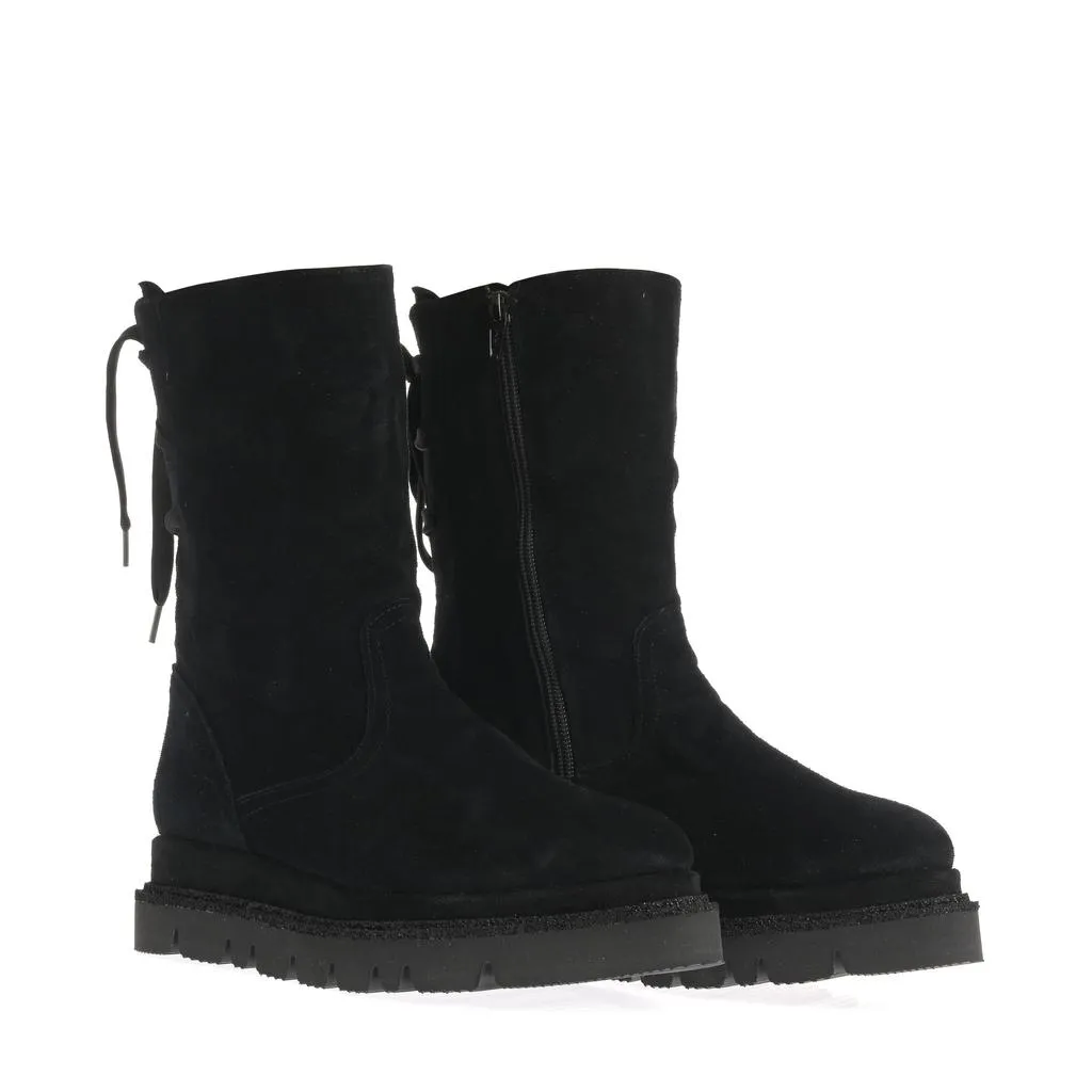 Ana Urbana Shoes Sonia ghete piele întoarsă negre