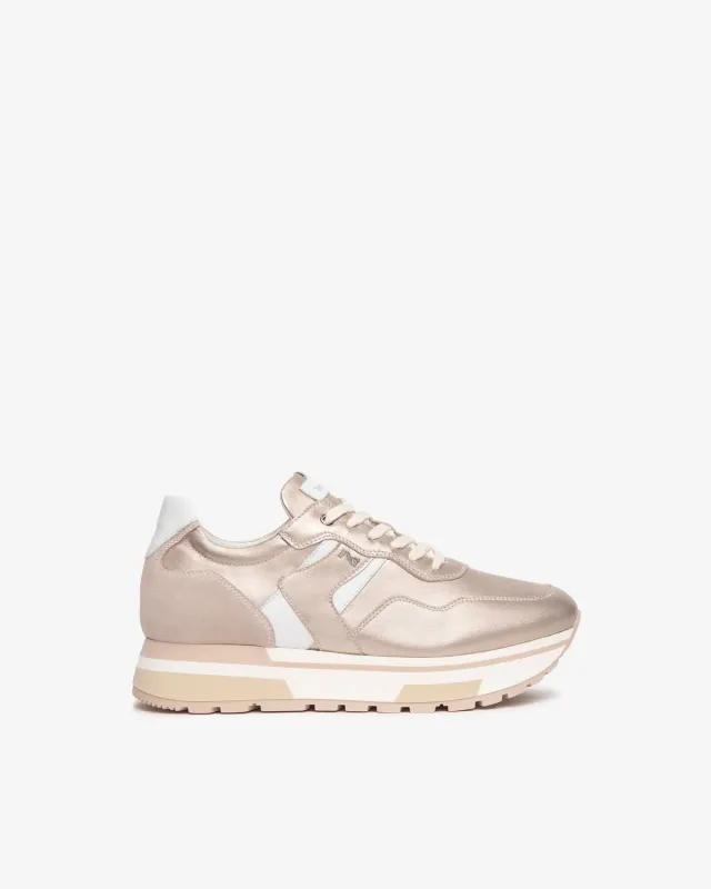 NeroGiardini sneakers dama piele cu talpa 4 cm