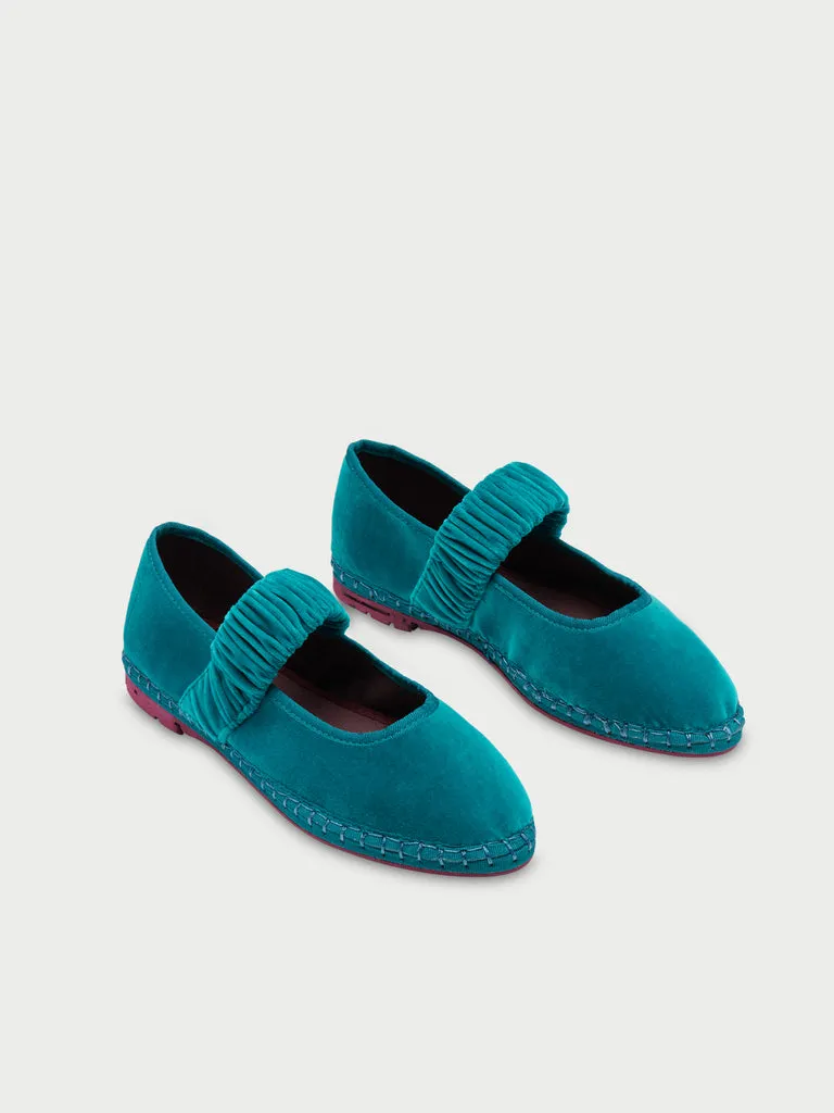 Flagelus Mafalda Cyan pantofi velur bleu deschis