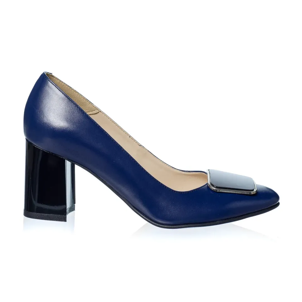 Catinca Shoes A25 B pantofi dama piele albastra box