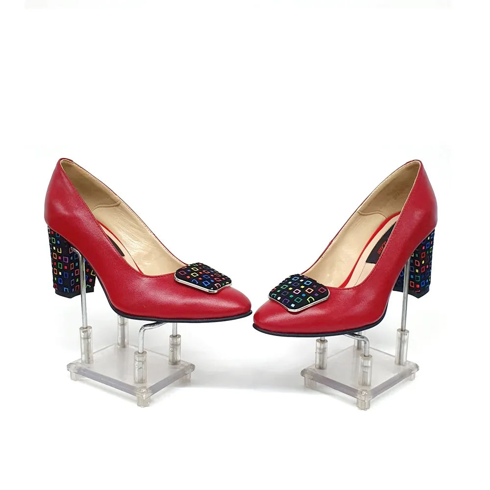 Catinca Rosu Box A25 RBPC pantofi dama rosii piele naturala
