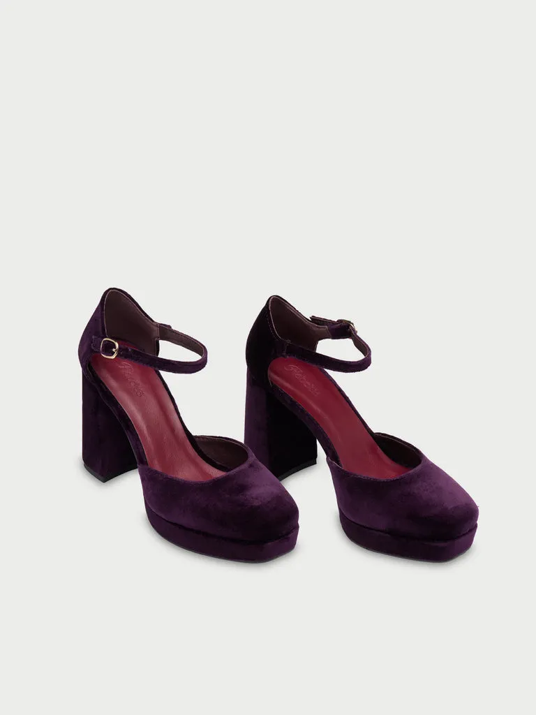 Flagelus Flamenco Aubergine pantofi toc violet