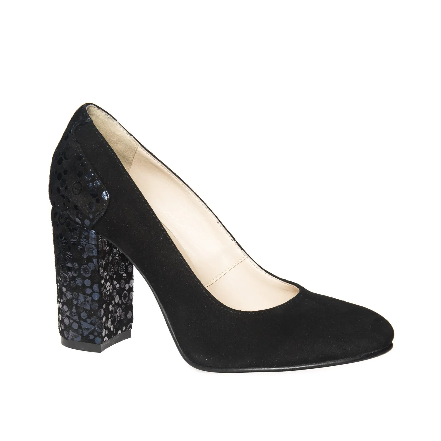 Catinca Shoes 112 NAI pantofi dama piele negru imprimeu