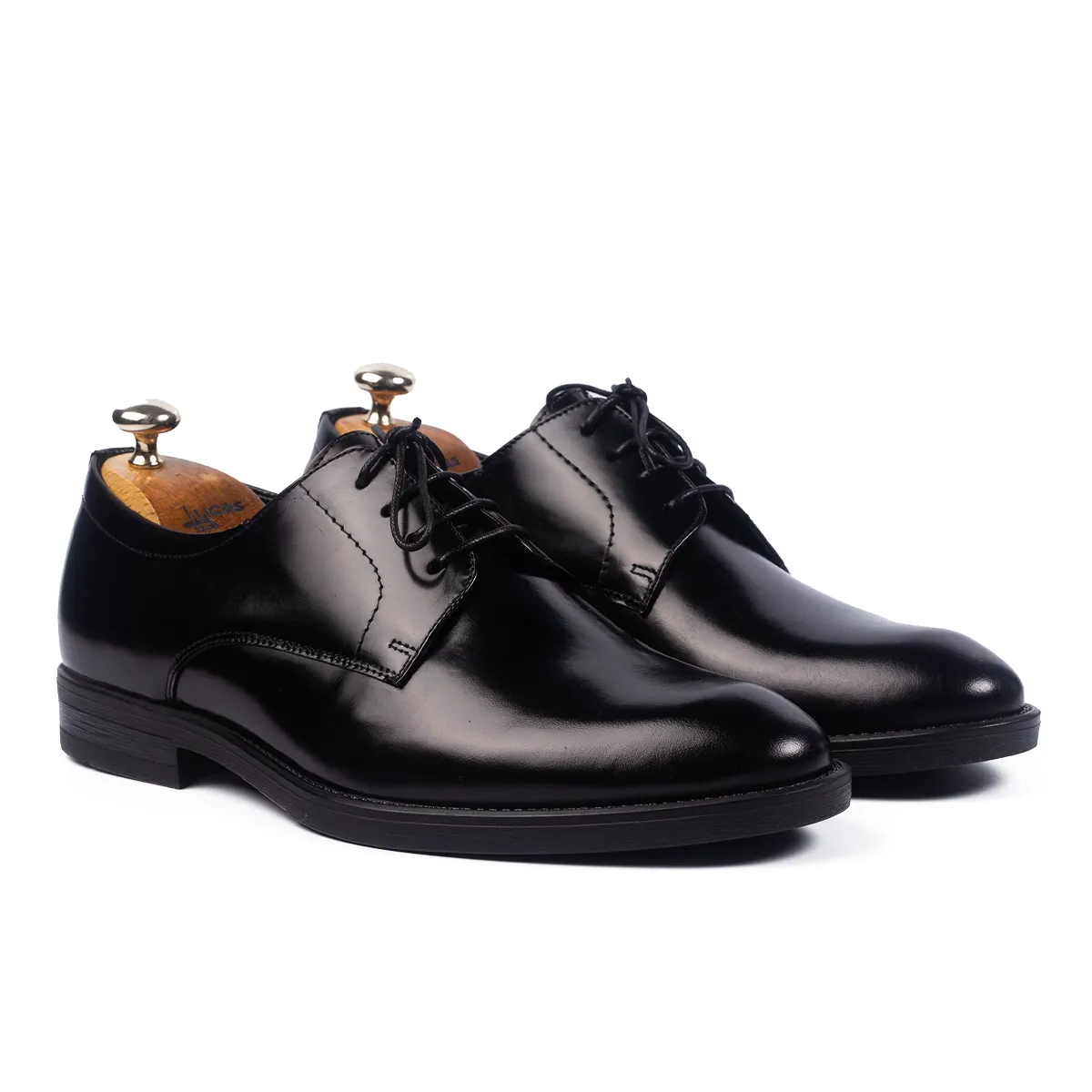 Lucas Shoes 346 pantofi eleganți negri semi-lac piele