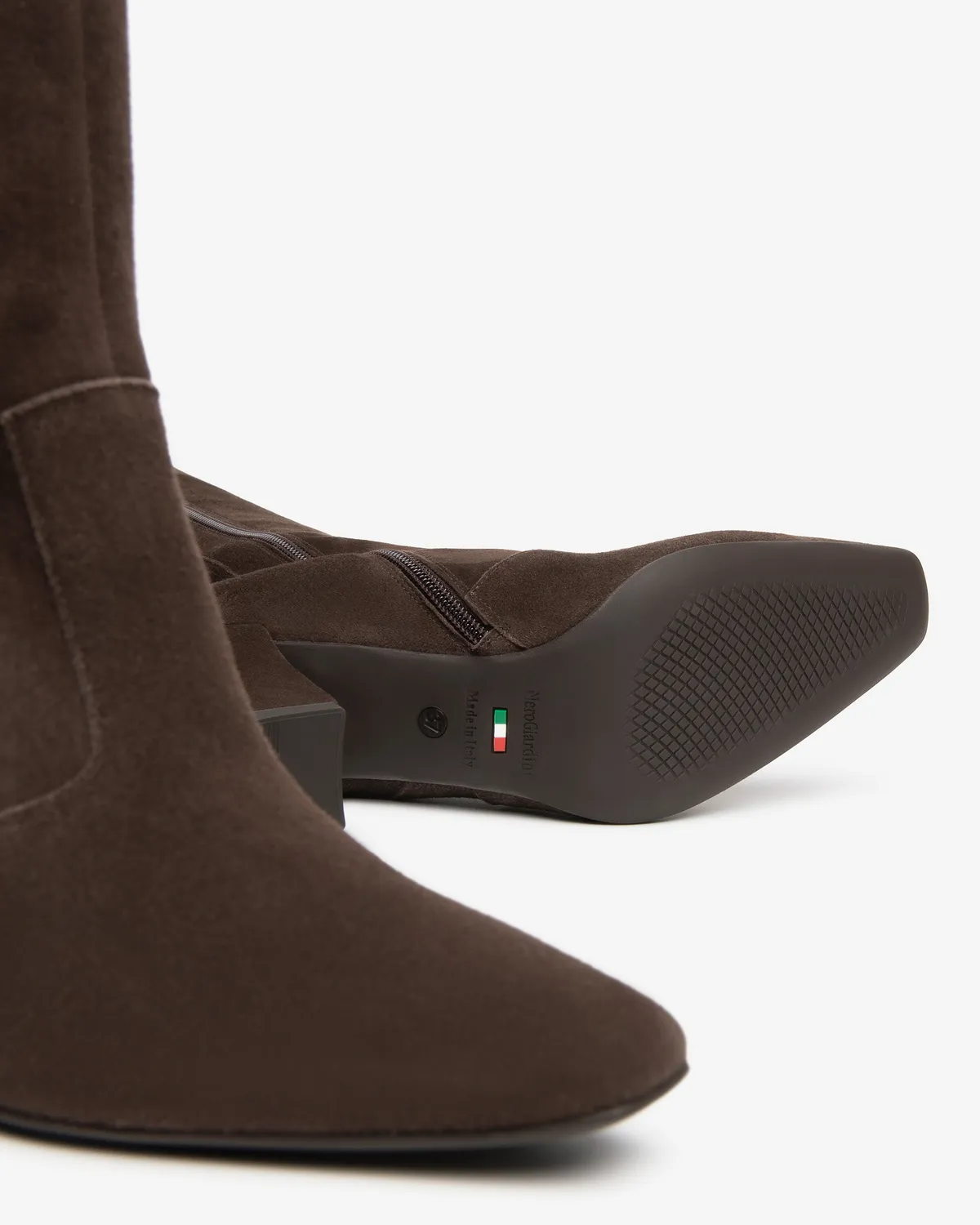 NeroGiardini cizme dama piele intoarsa toc 75 mm