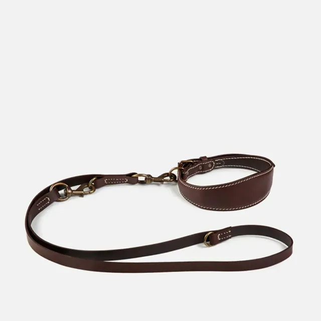 Cecilia Bringheli Stella Dark Brown zgarda caine piele maro