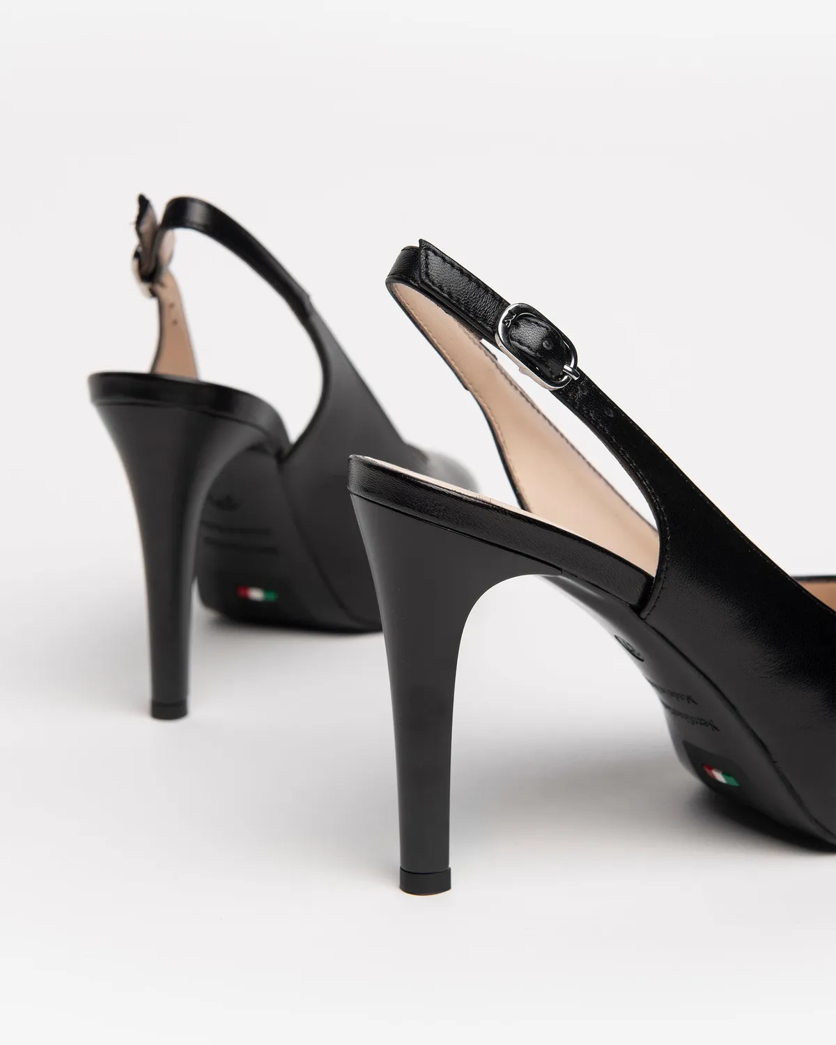 Pantofi cu toc NeroGiardini piele naturala slingback 9,5 cm