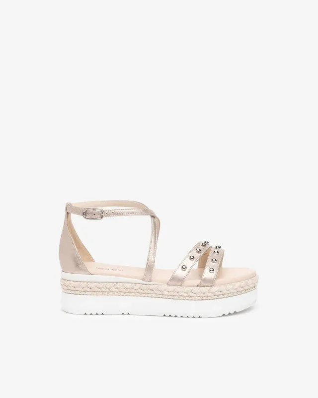 NeroGiardini sandale piele dama cu platforma 5 cm