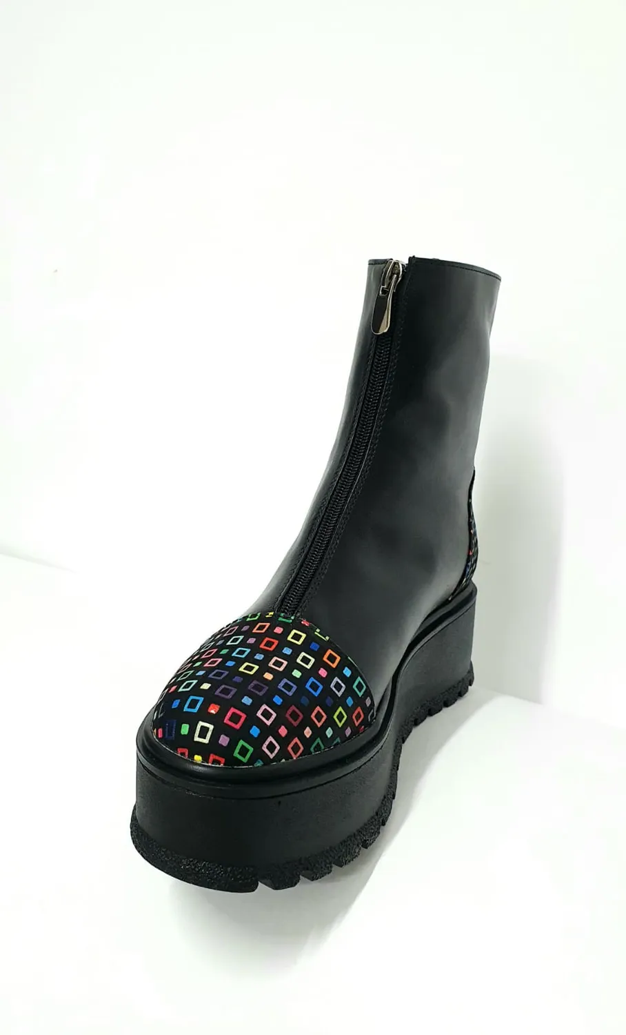 Catinca Shoes BC25 NBPC bocanci dama piele negru patratele