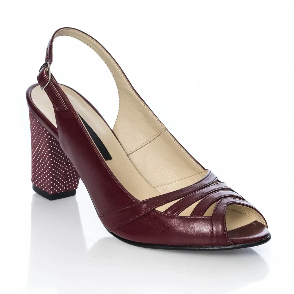 Catinca Shoes 024 BOTB sandale dama bordo piele naturala