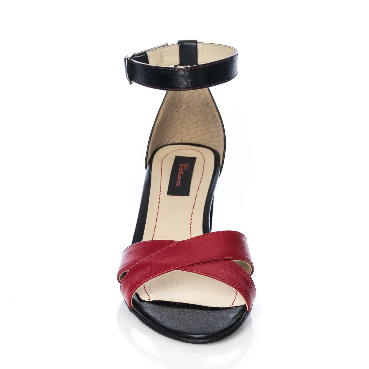 Catinca Shoes S4 RN sandale dama piele rosu negru
