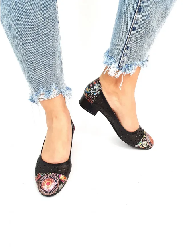 Catinca Shoes T11 NP pantofi dama piele negru paun