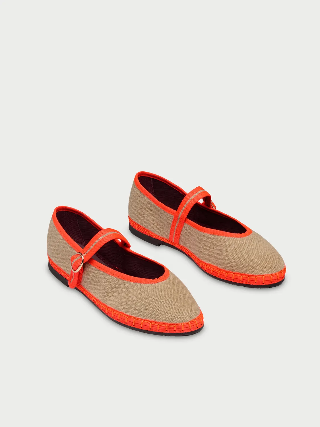 Flagelus Pierre Light Brown balerini in bej decupaj V