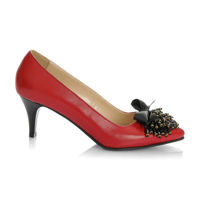 Catinca Shoes A54 RB pantofi dama rosu box piele naturala