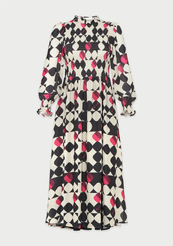 Flagelus Pride & Preppy Pink rochie lunga matase