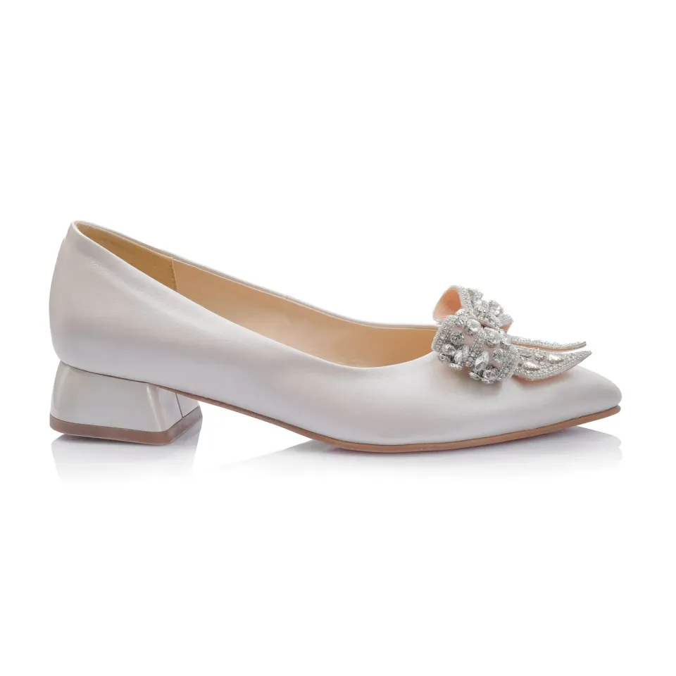 Catinca Shoes BL8 BEJ balerini piele naturala bej sidef