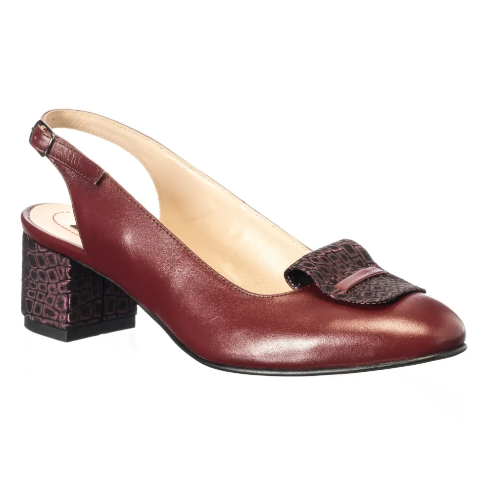 Catinca Shoes A85 BOP sandale piele naturala bordo pietricele