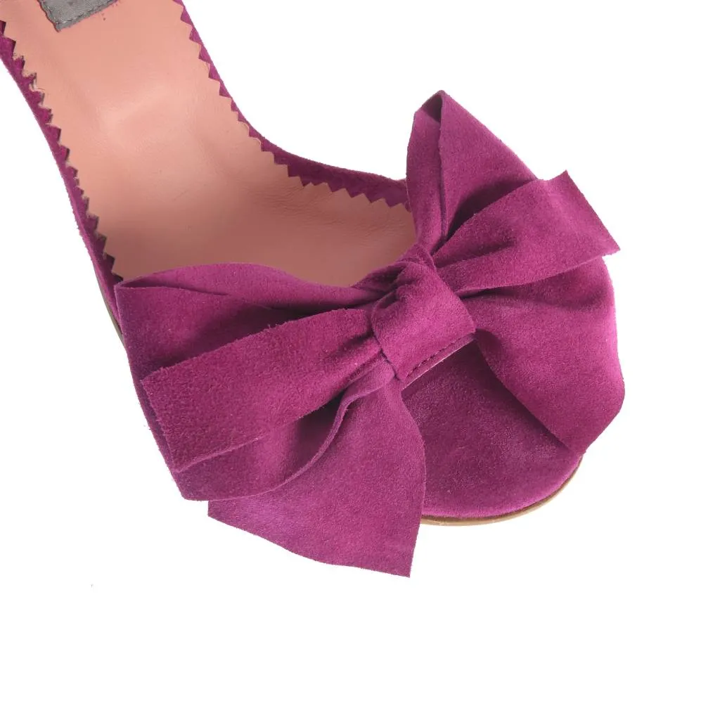 Ana Urbana New York sandale fuchsia piele intoarsa