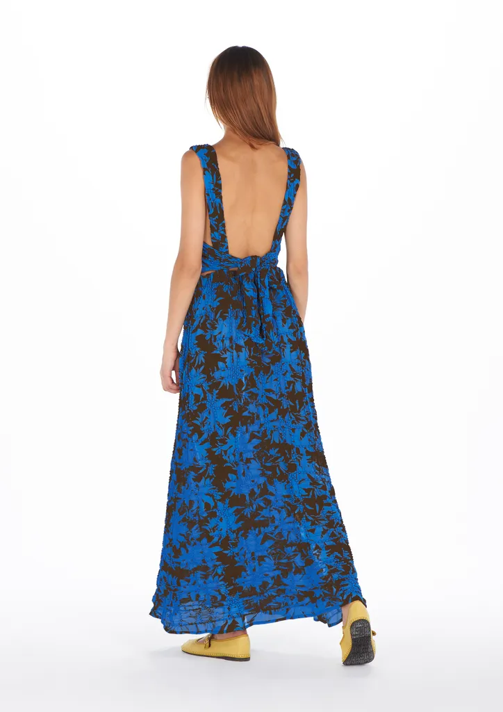Flagelus Zhou Blue Dress rochie albastra bumbac