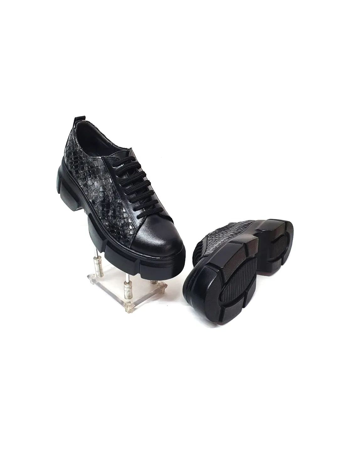 Catinca Shoes X3 NBCRN pantofi dama piele negru croco
