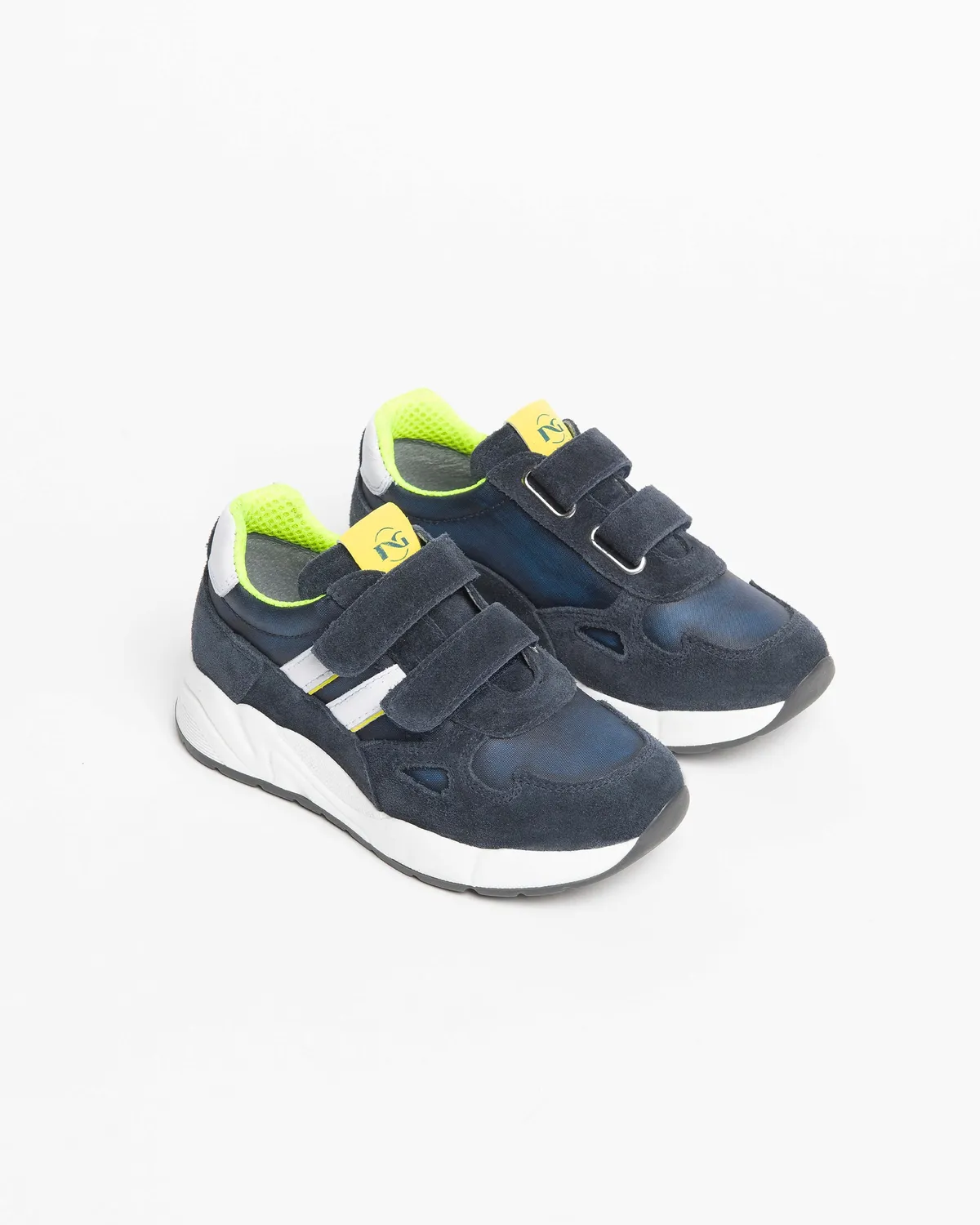 NeroGiardini sneakers baieti piele si camosc cu velcro