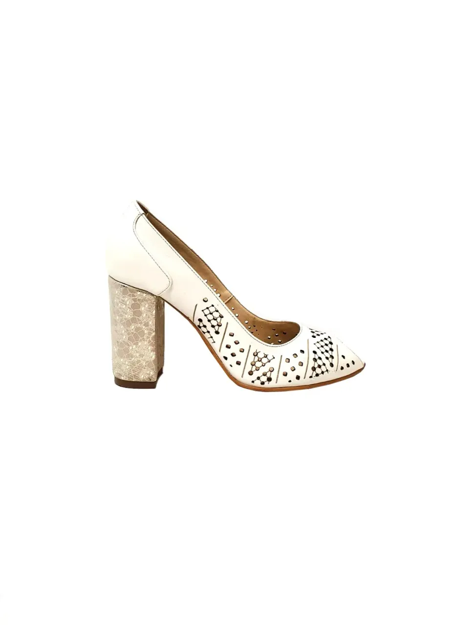 Catinca Shoes P26 pantofi dama piele naturala bej sidef