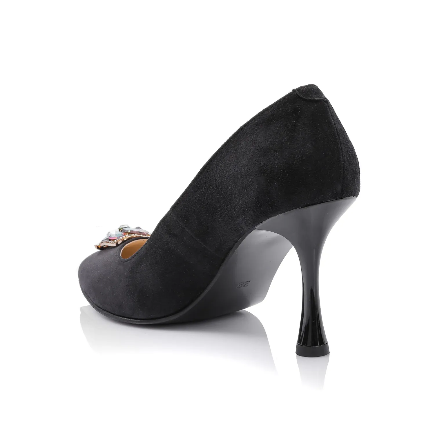 Catinca Shoes A65 NA pantofi dama antilopa negru