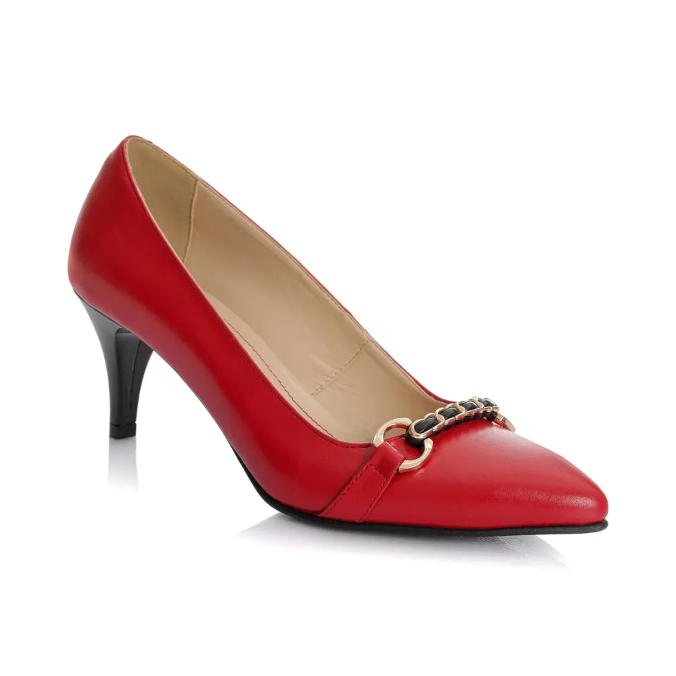 Catinca Shoes A52 RB pantofi piele naturala rosu box