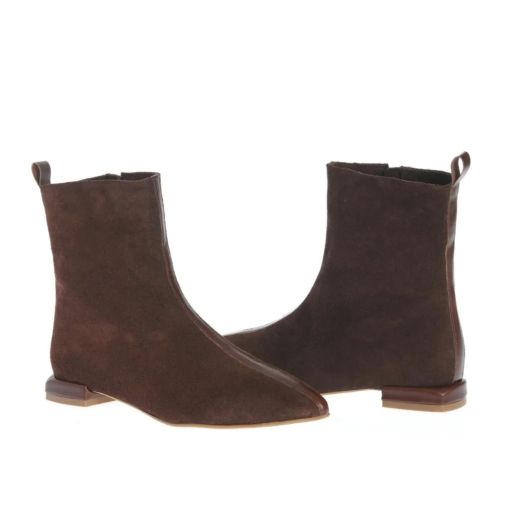Ana Urbana Shoes Marinette botine maro ciocolata piele