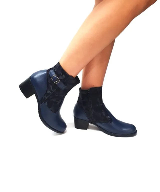 Catinca Shoes GX52 BBCN ghete dama piele albastru camuflaj